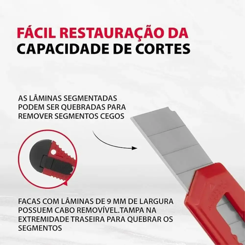 Jogo de estiletes retráteis 8 peças lâminas em aço MTX Extra — fotografia 11