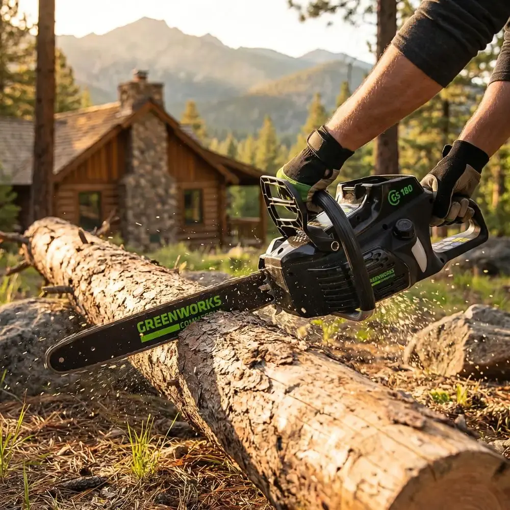 Motosserra brushless 82V 1.5KW 18 POL 2001902 Greenworks — fotografia 3