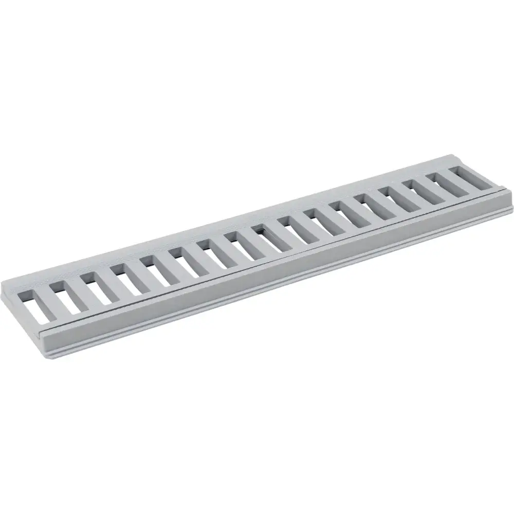 Grelha plástica 10X50 cm com porta grelha 3 toneladas preto Liege — fotografia de referência