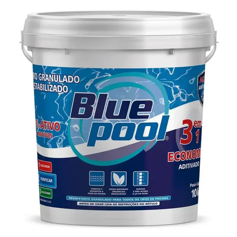 Cloro para Piscina 3 em 1 Economic Balde 10 KG 251910B Kit 2 Unidades Bluepool by FLUIDRA — fotografia 2