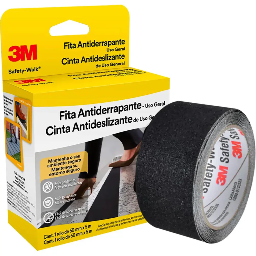 Fita antiderrapante safety walk preta 50MM 5M 3M — fotografia de referência