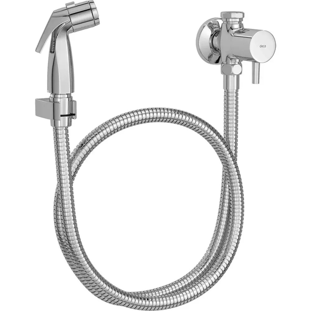 Ducha higiênica cromada com registro 1/4 Deca — fotografia de referência