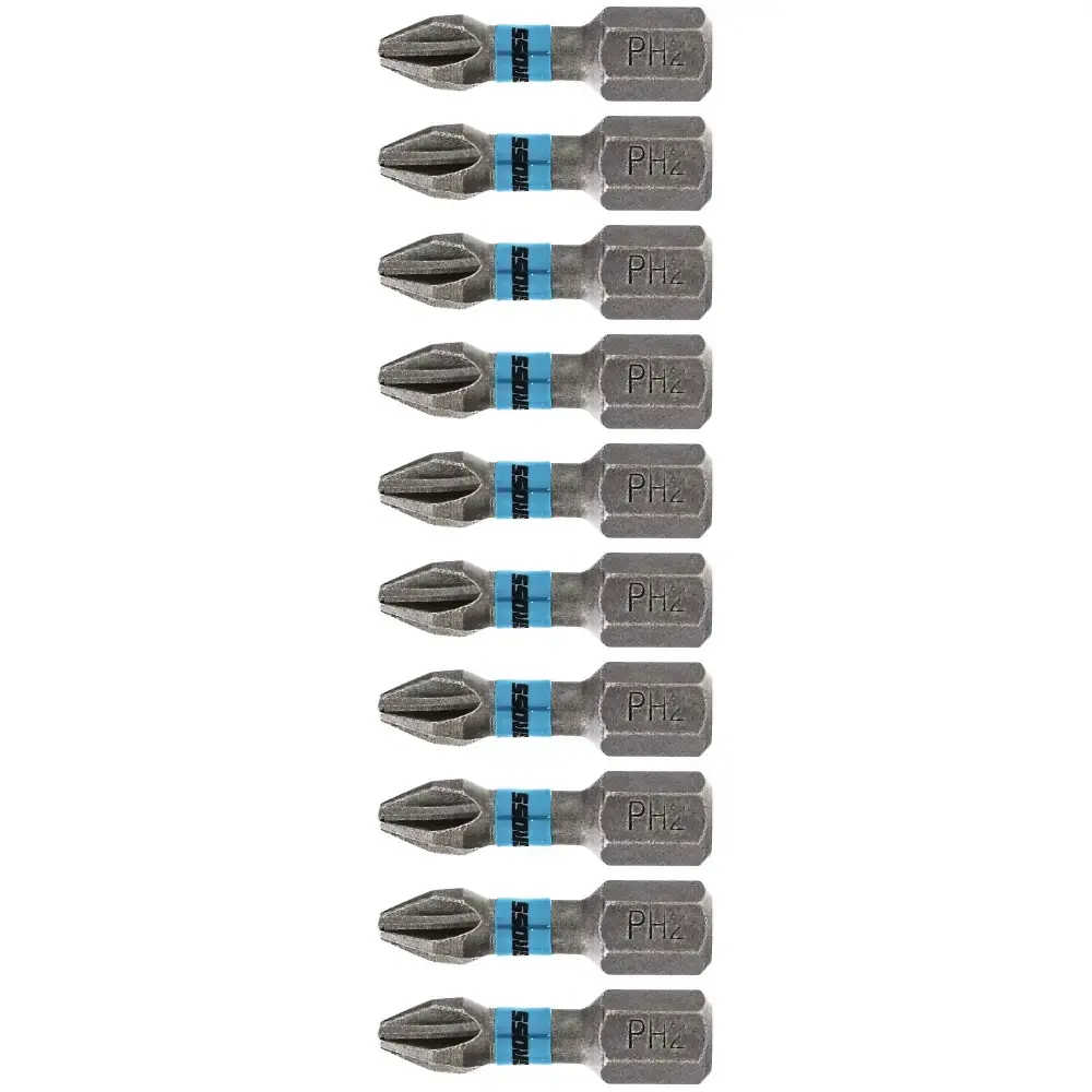 Bits de Torção Phillips 1/4 POL 25 mm PH2 com 10 Peças GROSS