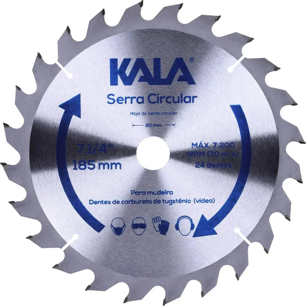 Disco serra circular 7.1/4 madeira 24 dentes 7200RPM Kala — fotografia 4