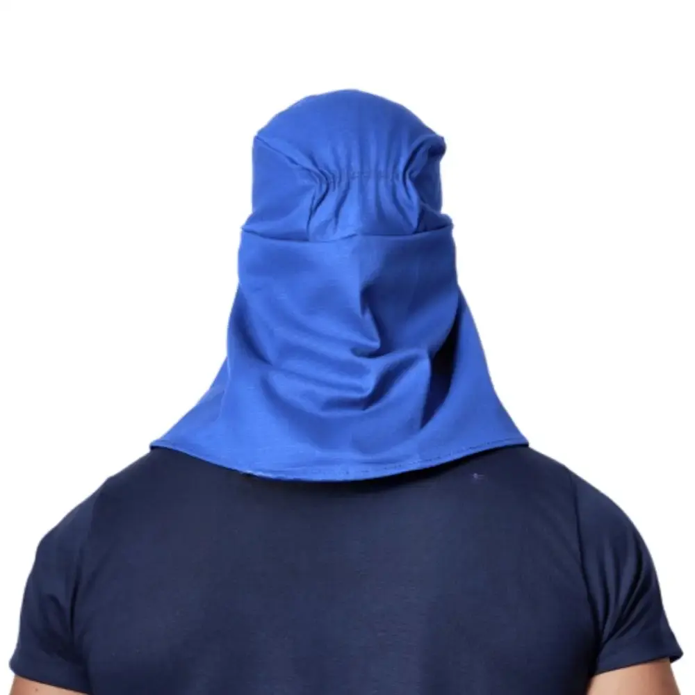 Touca soldador brim azul com elástico e velcro CA 49731 5 unidades Evald — fotografia 4