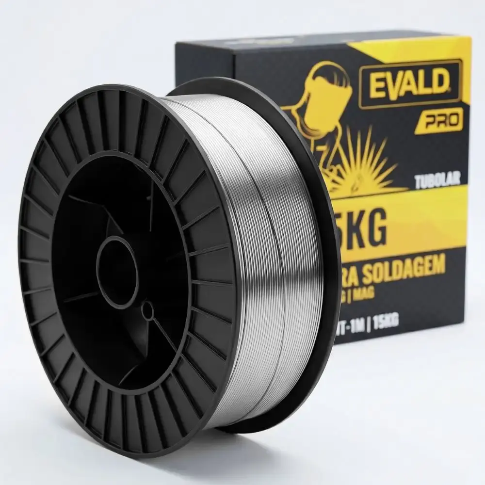 Arame para solda MIG 1.6 MM tubolar E71T-1M rolo com 15 KG Evald — fotografia de referência