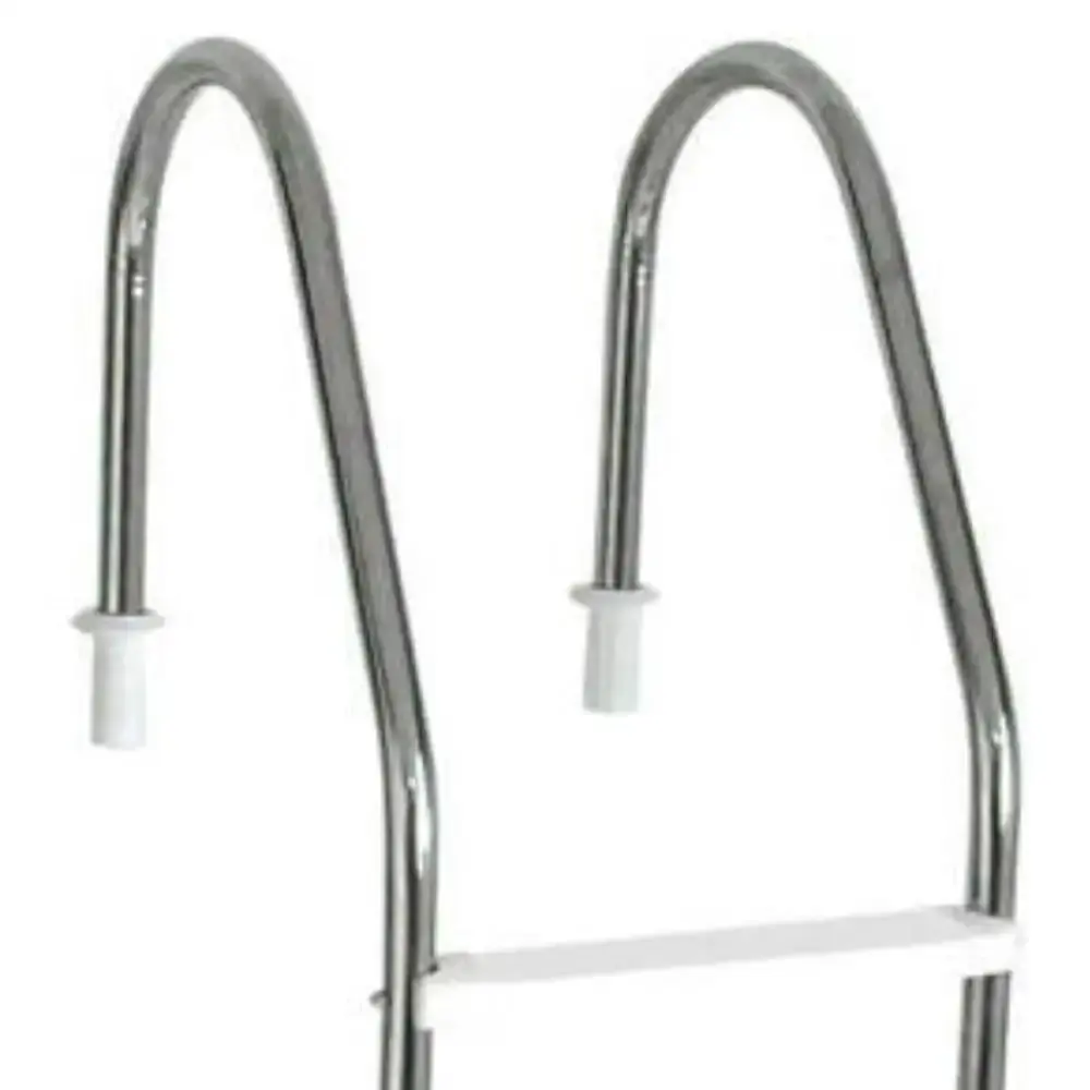 Escada para piscina 2 POL em aço inox 4 degraus anatômicos em abs Sodramar — fotografia 2