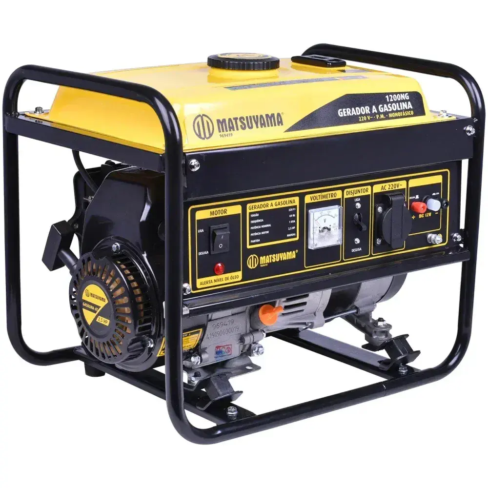 Gerador de energia a gasolina 1200W 220V Matsuyama — fotografia 9