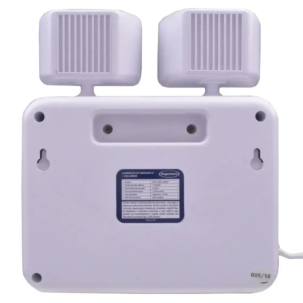 Luminária de emergência led 1200 luméns Segurimax - bivolt — fotografia 10