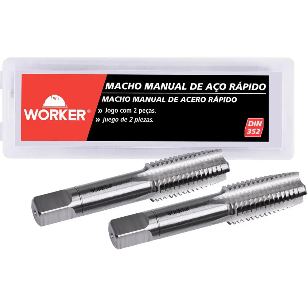 Jogo de macho manual DIN352 M16X2MM 2 peç Worker