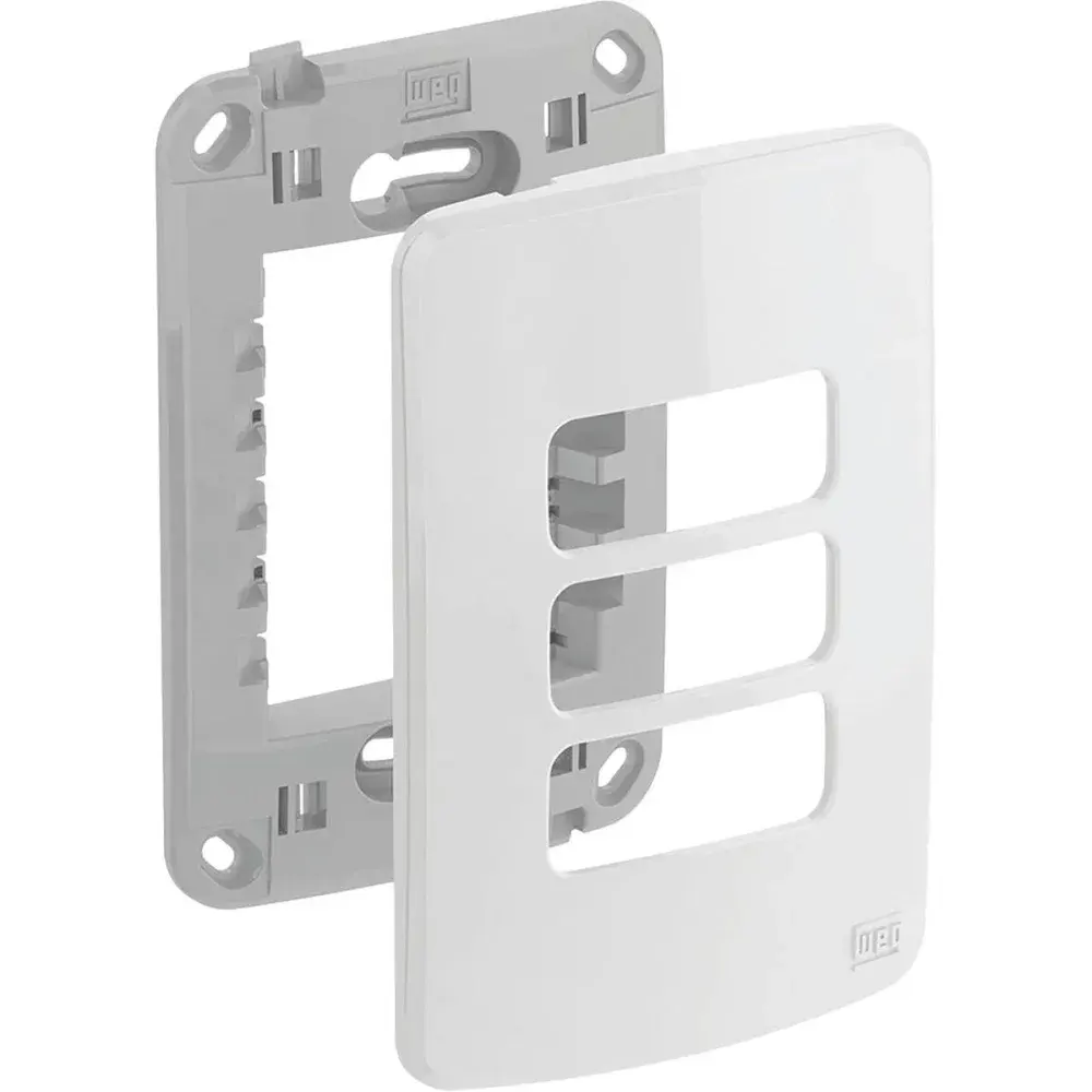 Conjunto placa e suporte 4X2 3P branco da WEG — fotografia de referência