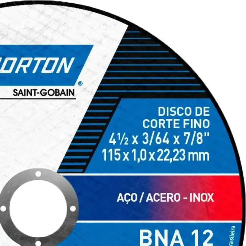Disco de corte para metal e inox 4.1/2 POL BNA 12 kit com 10 unidades Norton — fotografia 4