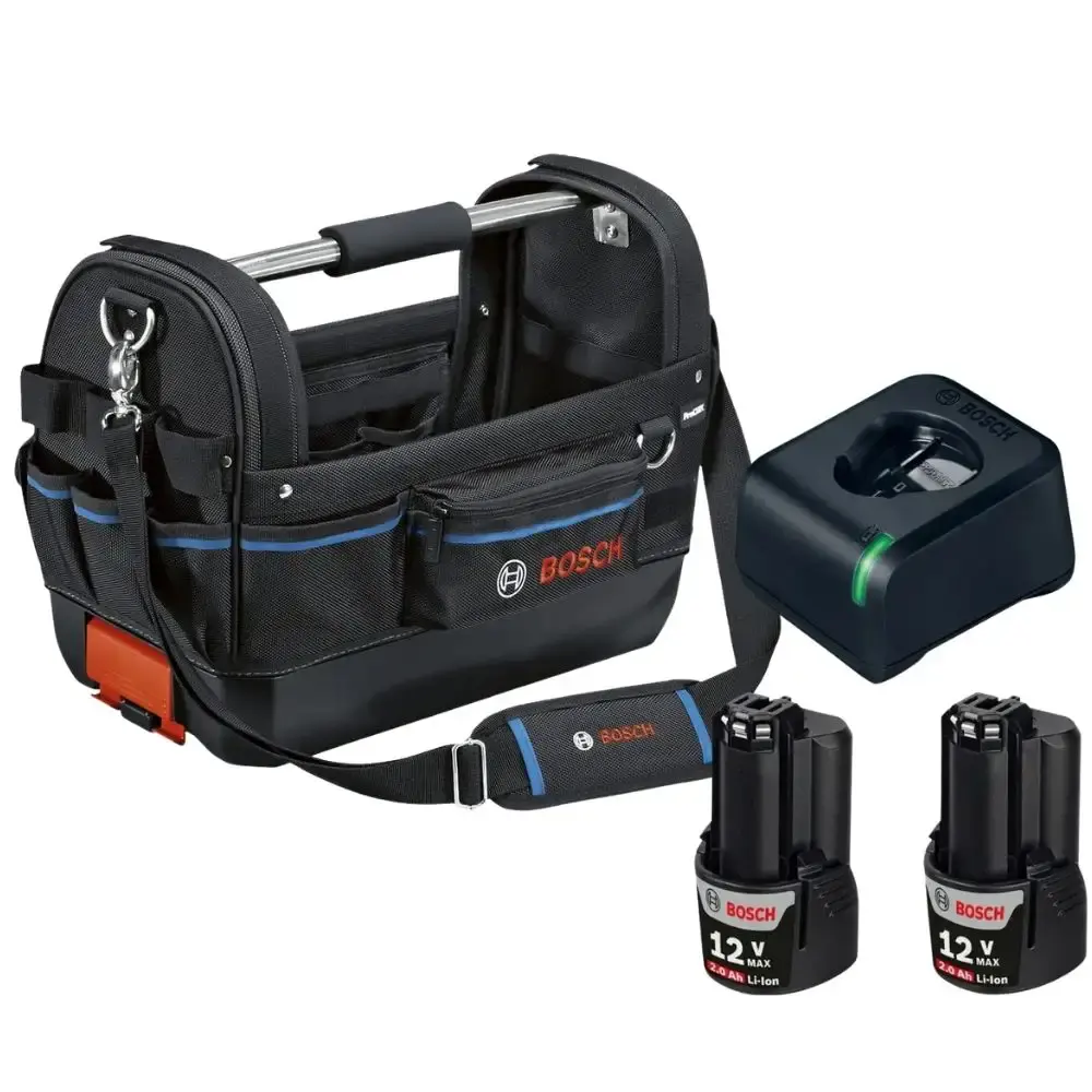 Bolsa para ferramentas GWT 23 KG com 2 baterias 2,0AH 12V e carregador bivolt Bosch