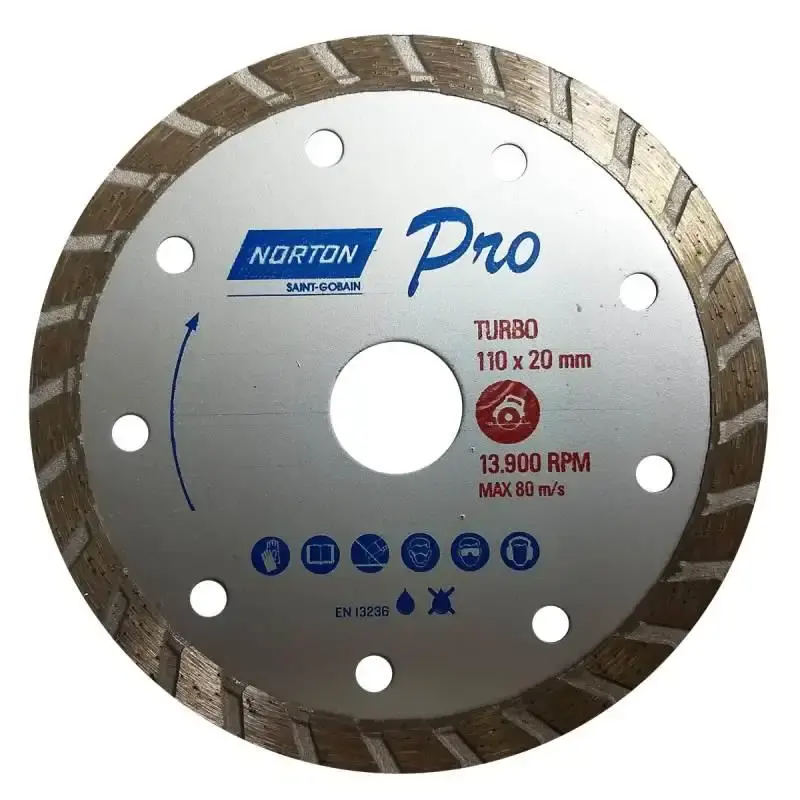 Disco diamantado 4.3/8 POL turbo PRO Norton — fotografia de referência