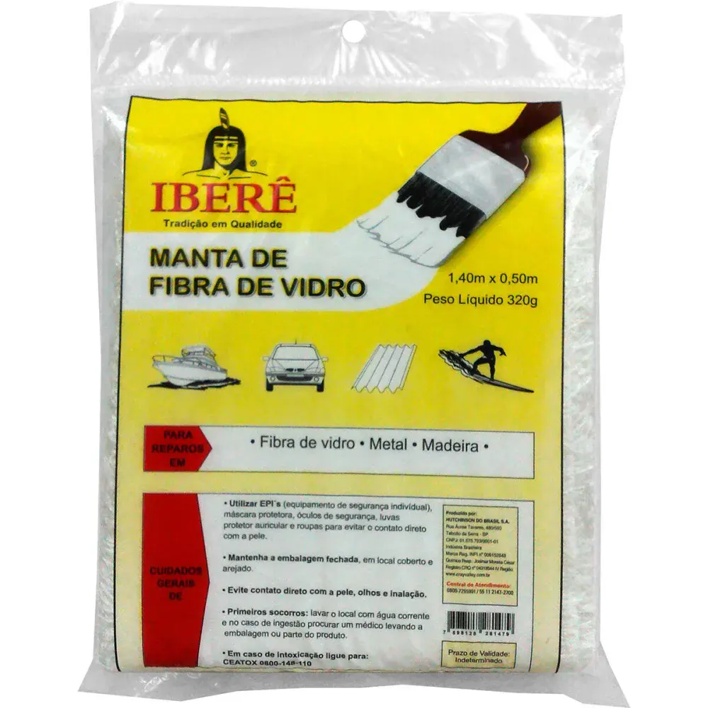 Manta fibra de vidro 1,40X0,50MM 320G iberê