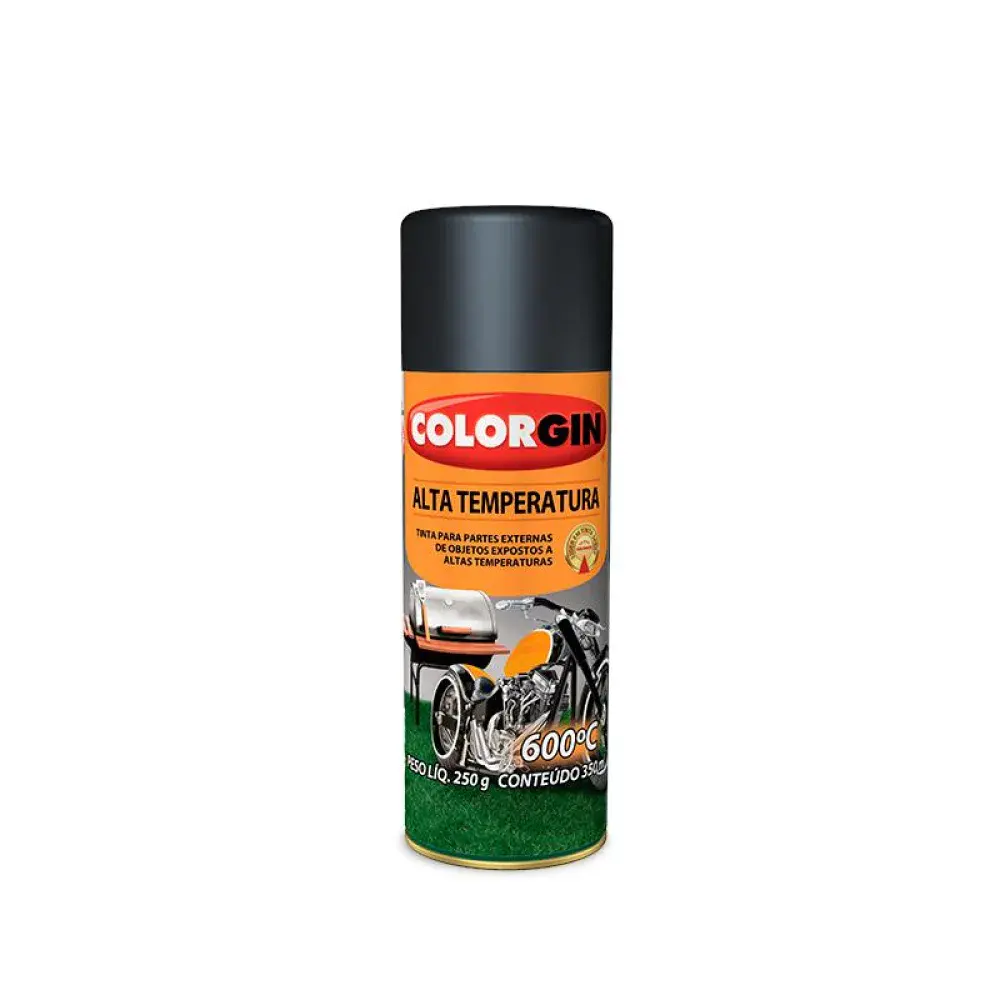 Tinta spray alta temperatura preto Colorgin