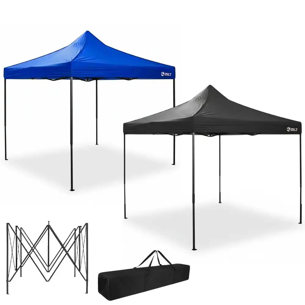 Tenda Gazebo Pagoda 3 x 3 Metros Dobrável Articulada e Sanfonada ZELT Preto — fotografia de referência