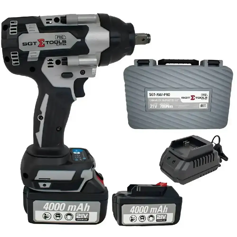 Chave de impacto 1/2 POL com 2 baterias 21V carregador e maleta SGT-7507 Sigma Bivolt