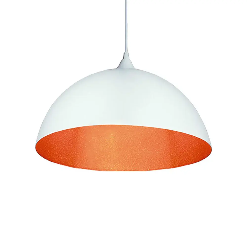 Pendente brooklyn em alumínio branco e cobre 1XE27 60W biv Taschibra