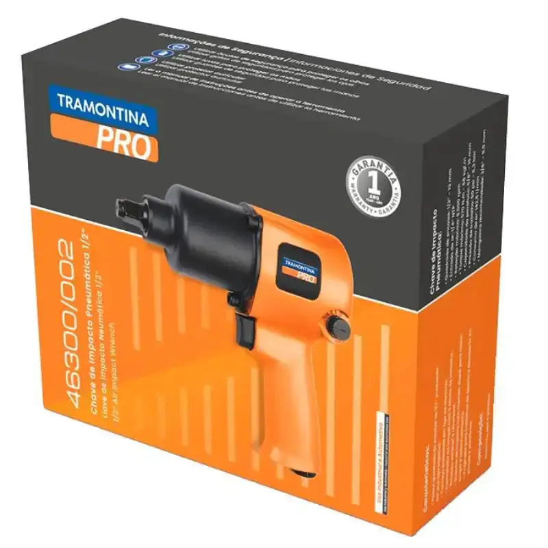 Chave de impacto 1/2 pol pneumática pro 62 kgf.m 46300002 Tramontina — fotografia 5