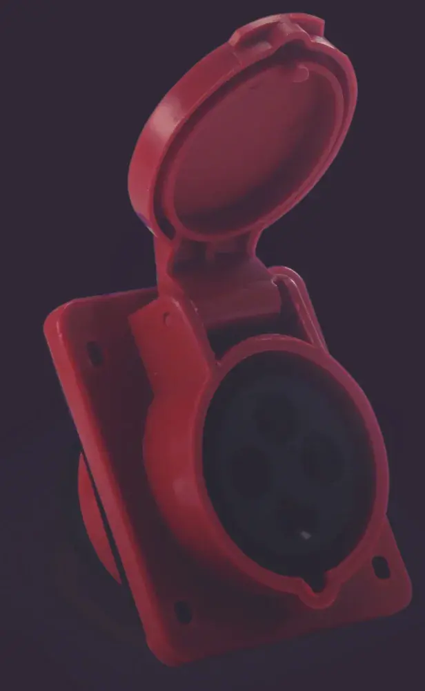 Tomada embutida 3P+T 16A 380/440V 6H vermelho Soprano