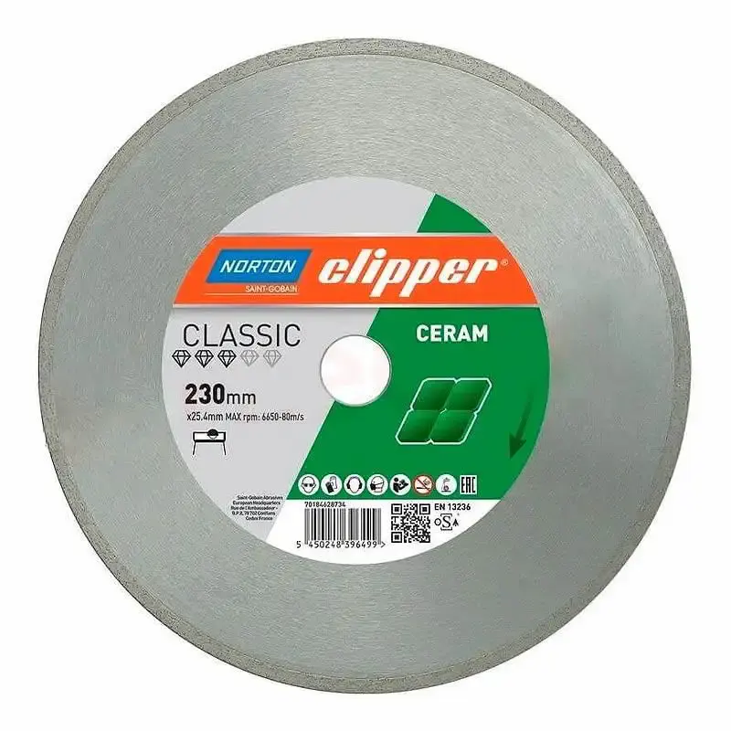 Disco Diamantado Clipper 9 Pol x 25.4MM Classic Cerâmica 70184628734 NORTON