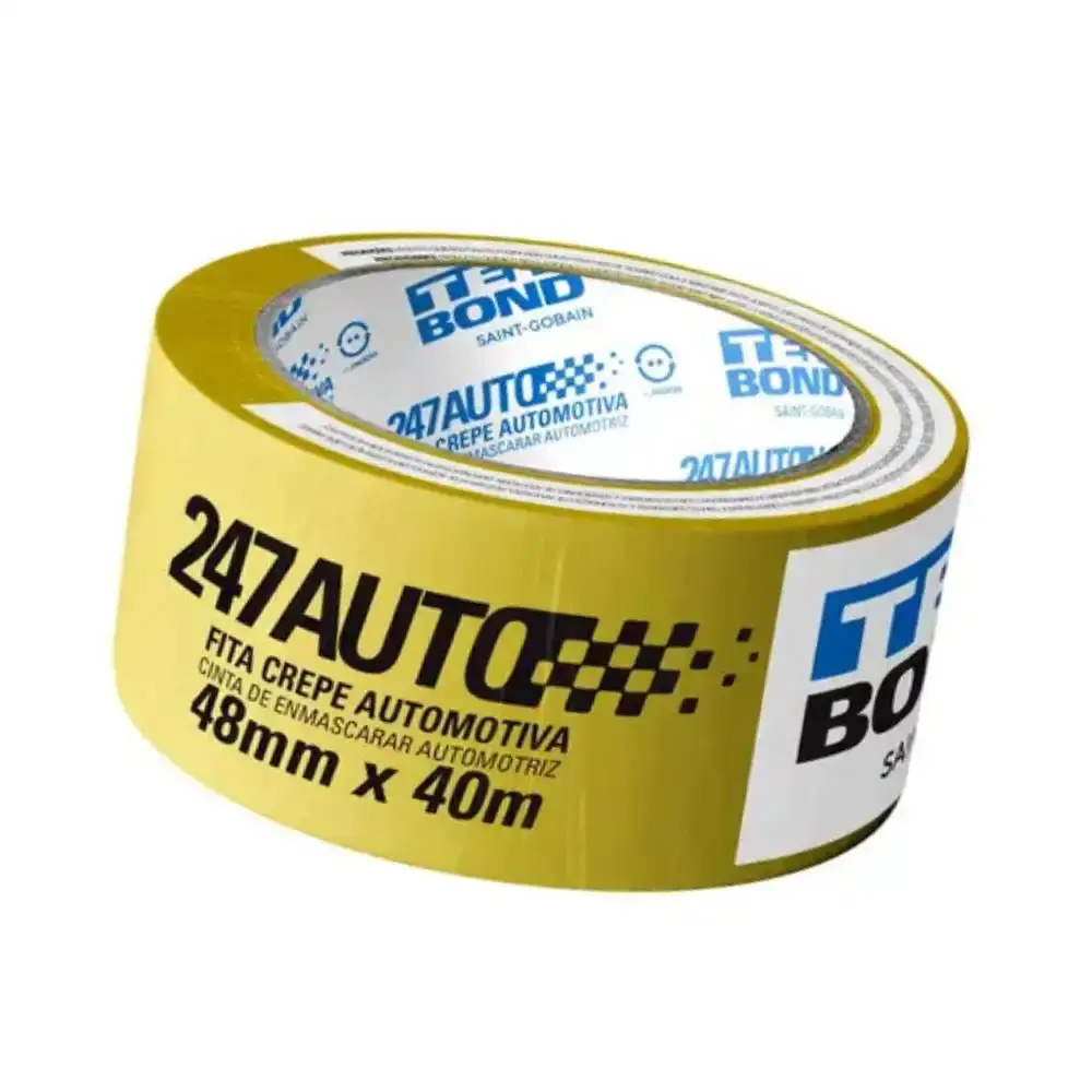 Fita Crepe 48 MM x 40 Metros Automotiva Amarela TEKBOND TEK Bond — fotografia 3