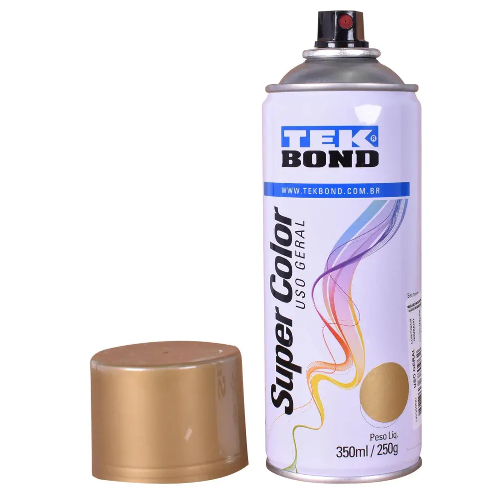 Tinta spray uso geral dourado 350ML Tekbond — fotografia 2