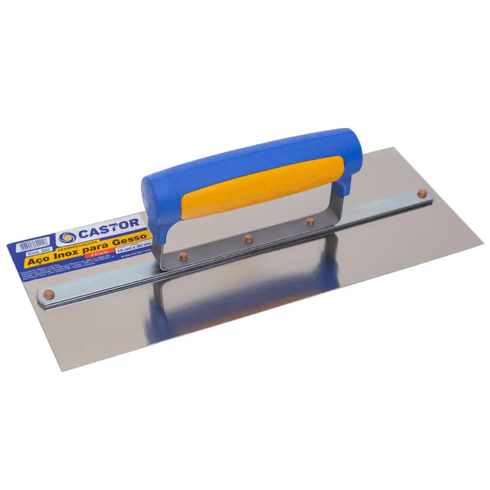 Desempenadeira de aço inox para gesso 12X30 CM 222 Castor