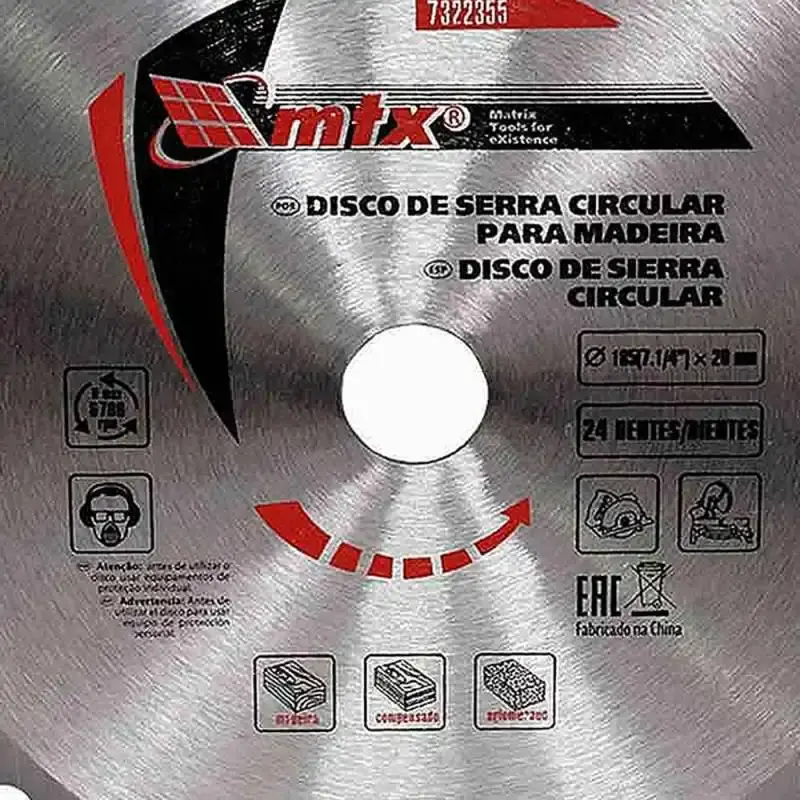 Serra Circular de Widea 7.1/4 Pol x 24 Dentes Furo 20MM 7322355 MTX — fotografia 2