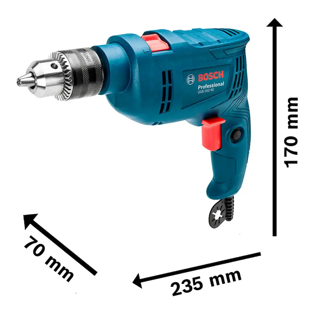 Furadeira de impacto Bosch GSB 550 RE 550W 220V — fotografia 4