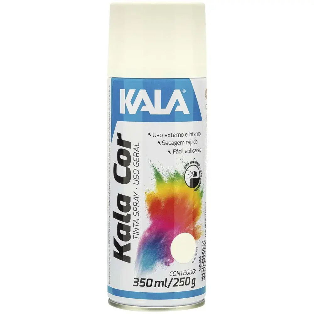 Tinta spray para uso geral branco fosco 350ML Kala — fotografia de referência