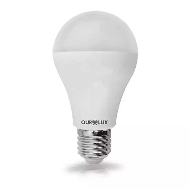 Kit 10 unidades lâmpadas LED superled A60 9W E27 luz branca bivolt 20031 Ourolux — fotografia 3