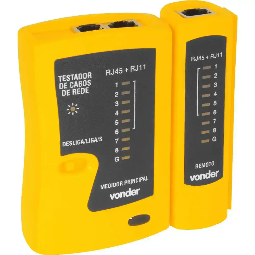 Testador de cabos de rede RJ11 RJ12 RJ45 Vonder — fotografia de referência