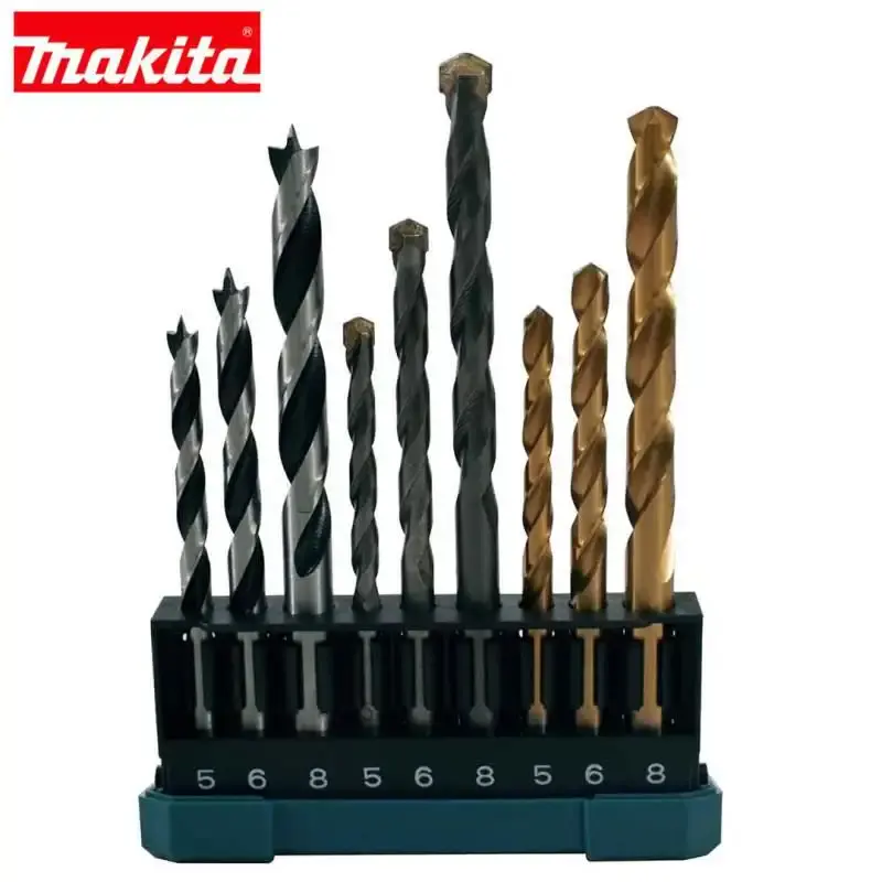 Conjunto de brocas para madeira. metal e concreto 5 à 8 MM kit 9 peças D-71962 Makita — fotografia 3