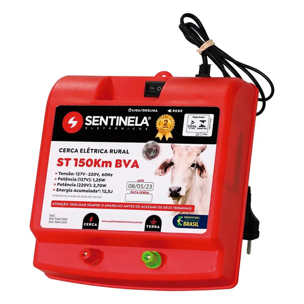 Eletrificador de cerca st 150KM biv Sentinela