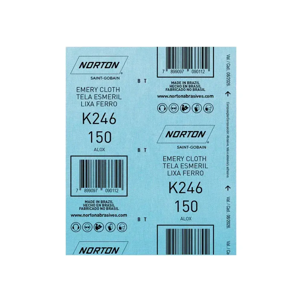 Folha de lixa de ferro K246 G150; 225X275MM Norton — fotografia 5
