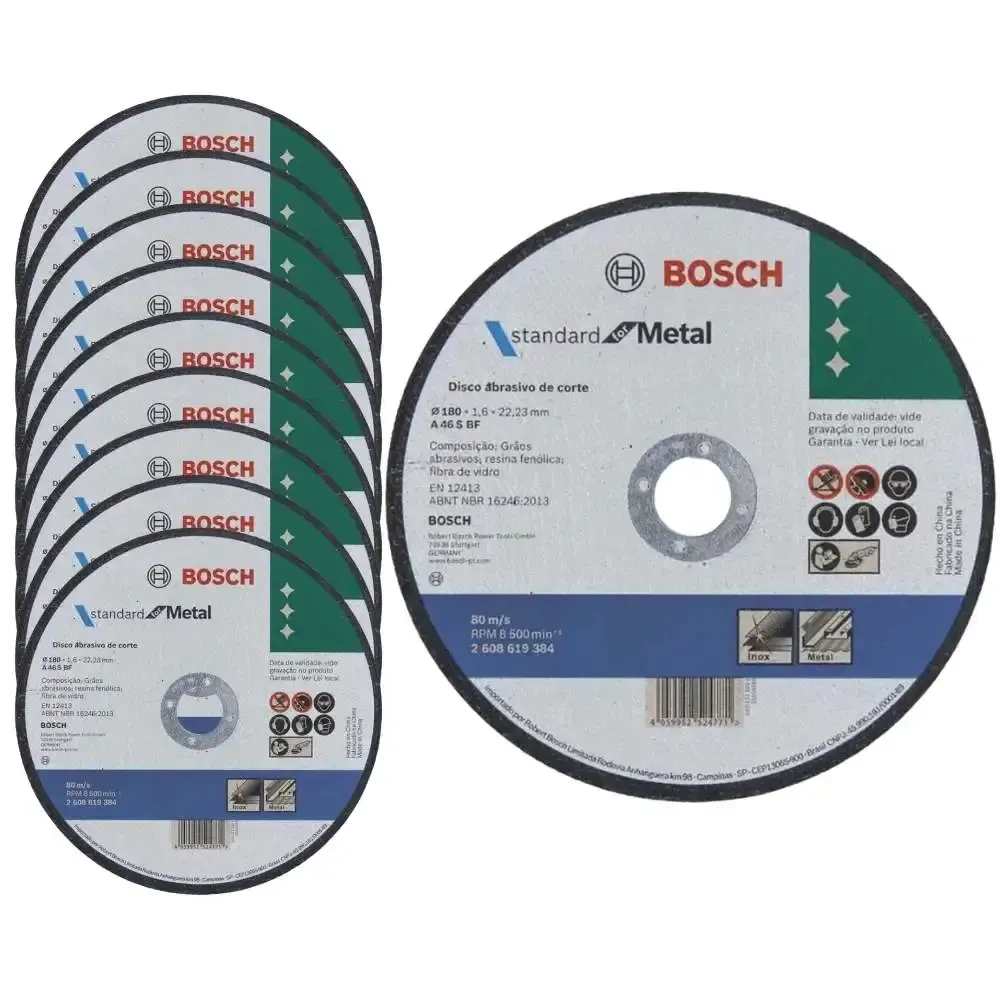 Disco de Corte Inox/Metal 7POL x 1,6mm Standard 10 Unidades BOSCH — fotografia de referência