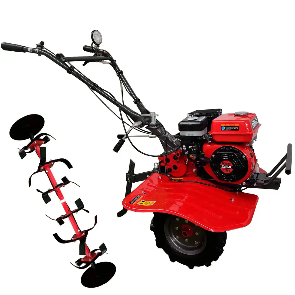 Motocultivador gasolina 7,0 HP 4T 212 CC rodas e enxadas EV790R Evald — fotografia 7