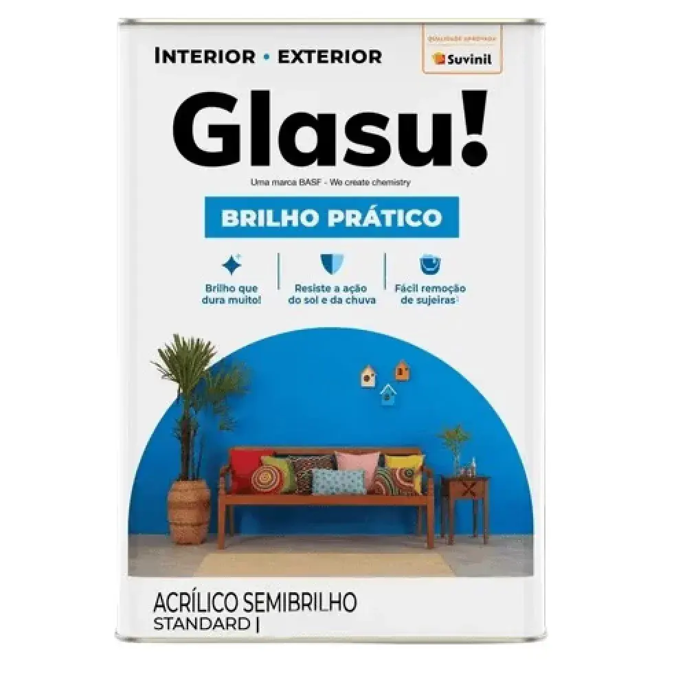 Acrílico brilho prático semibrilho base A2 16L glassu Suvinil Glasu! — fotografia de referência