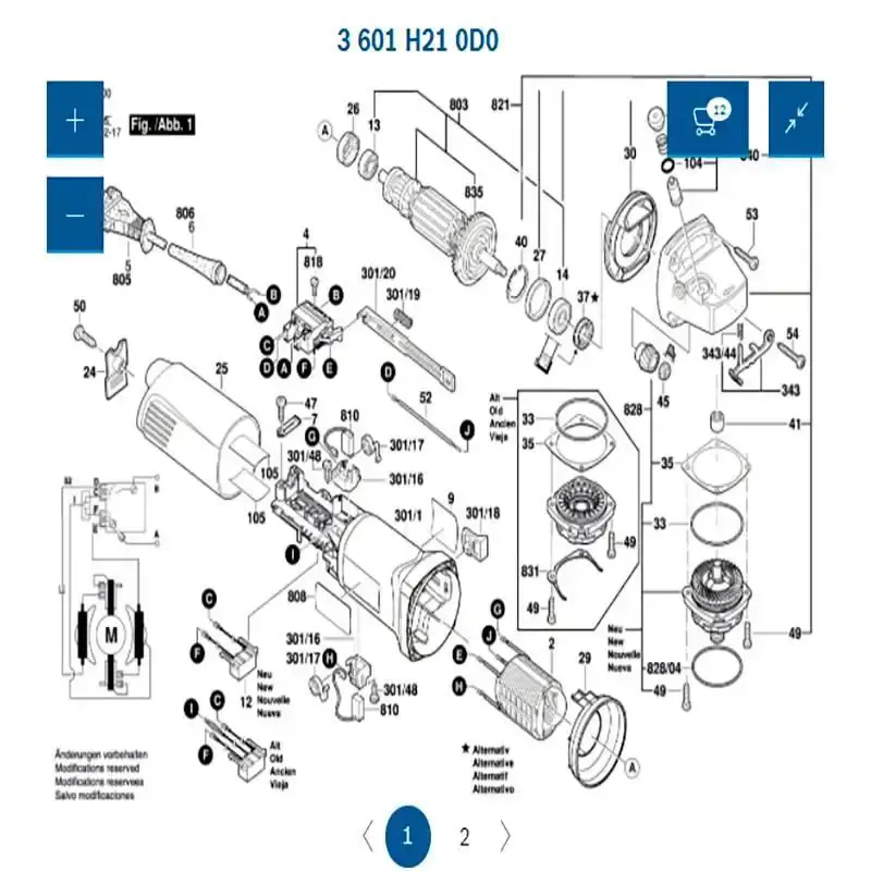 Estator para esmerilhadeira GWS 10-125 em 110V 1604220308 Bosch 110 V — fotografia 4