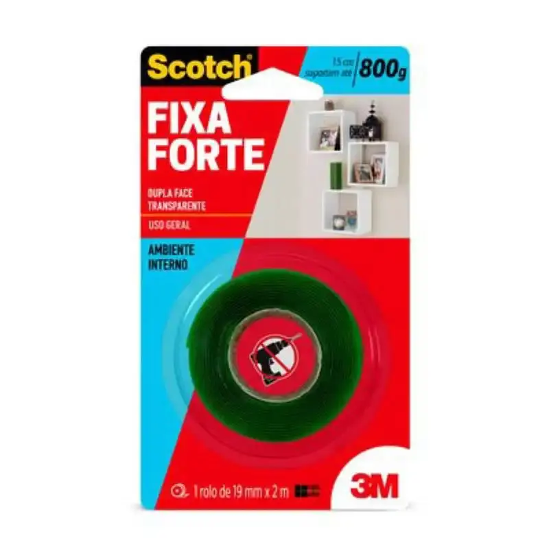 Fita Dupla Face 24 MM x 2 Metros Transparente Fixa Forte 3M — fotografia de referência