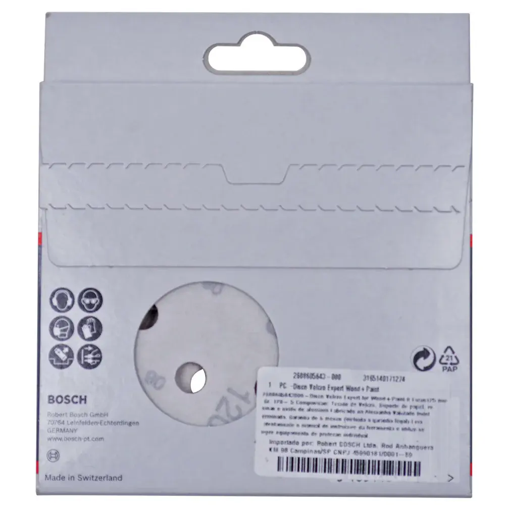 Lixa disco velcro para madeira 5 peç 125MM G120 Bosch — fotografia 4
