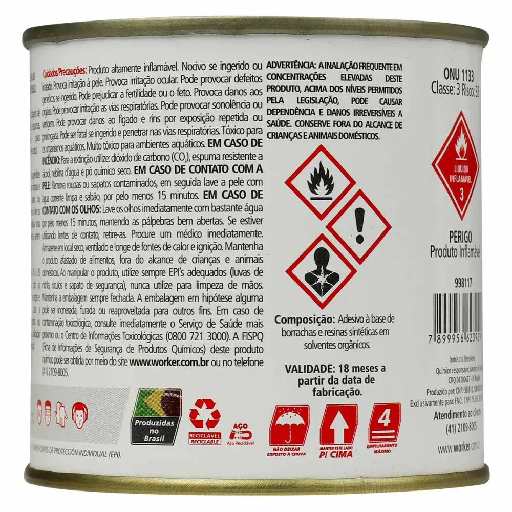 Cola de contato à base de borracha 200G Worker — fotografia 3
