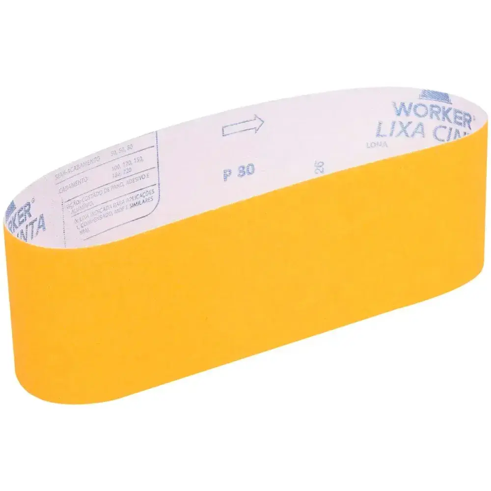 Lixa cinta lona 75MM x 610MM grão 80 Worker — fotografia 8