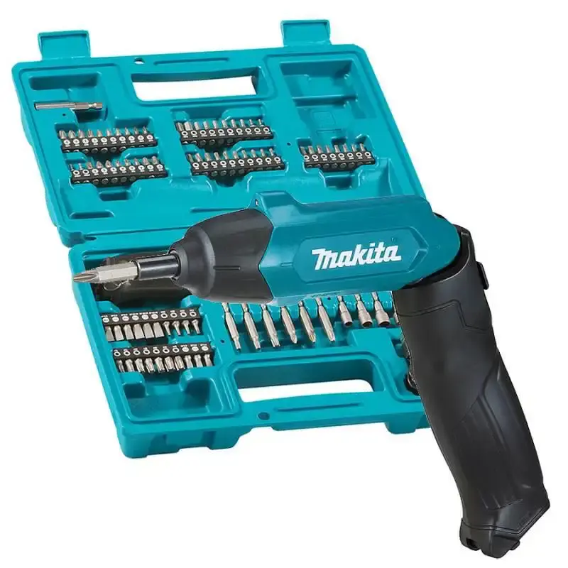Parafusadeira 3,6V DF001DW com kit 81 acessórios bivolt Makita — fotografia de referência
