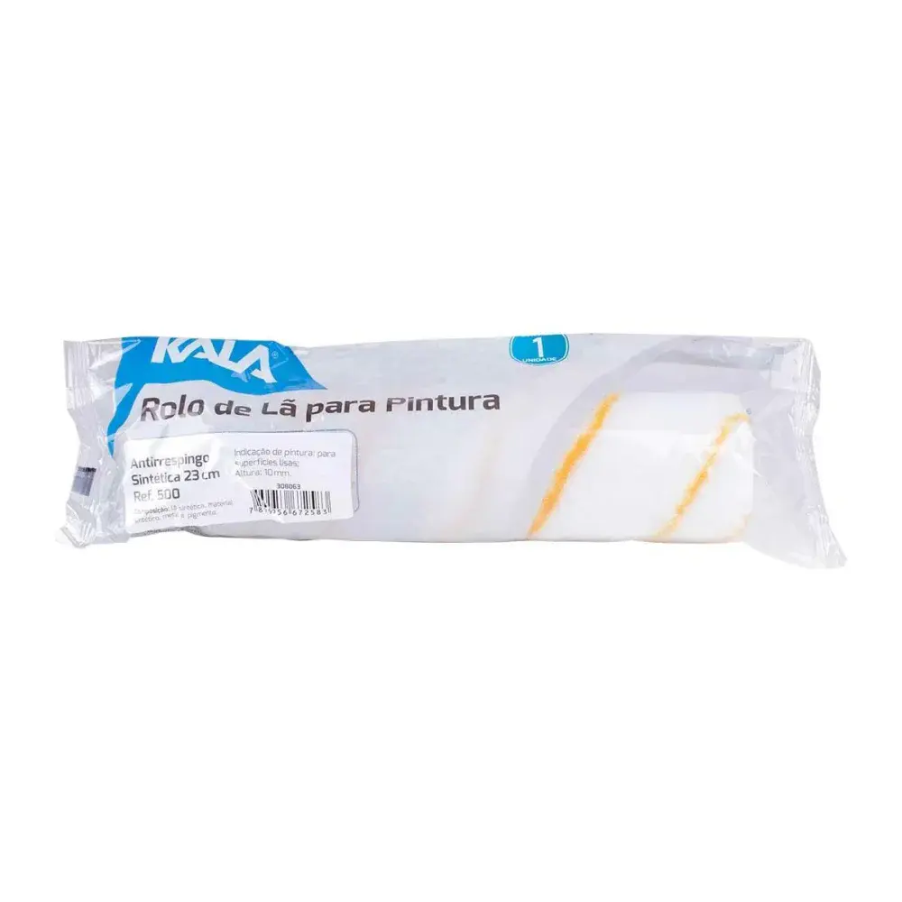 Rolo para pintura lã antirespingo sem suporte 23CM Kala — fotografia 5
