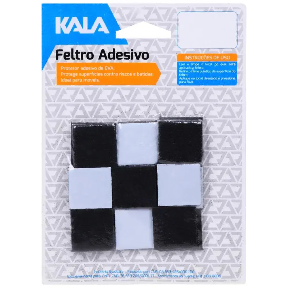 Feltro adesivado 25X25MM carpete Kala cartela com 16 peç — fotografia 5