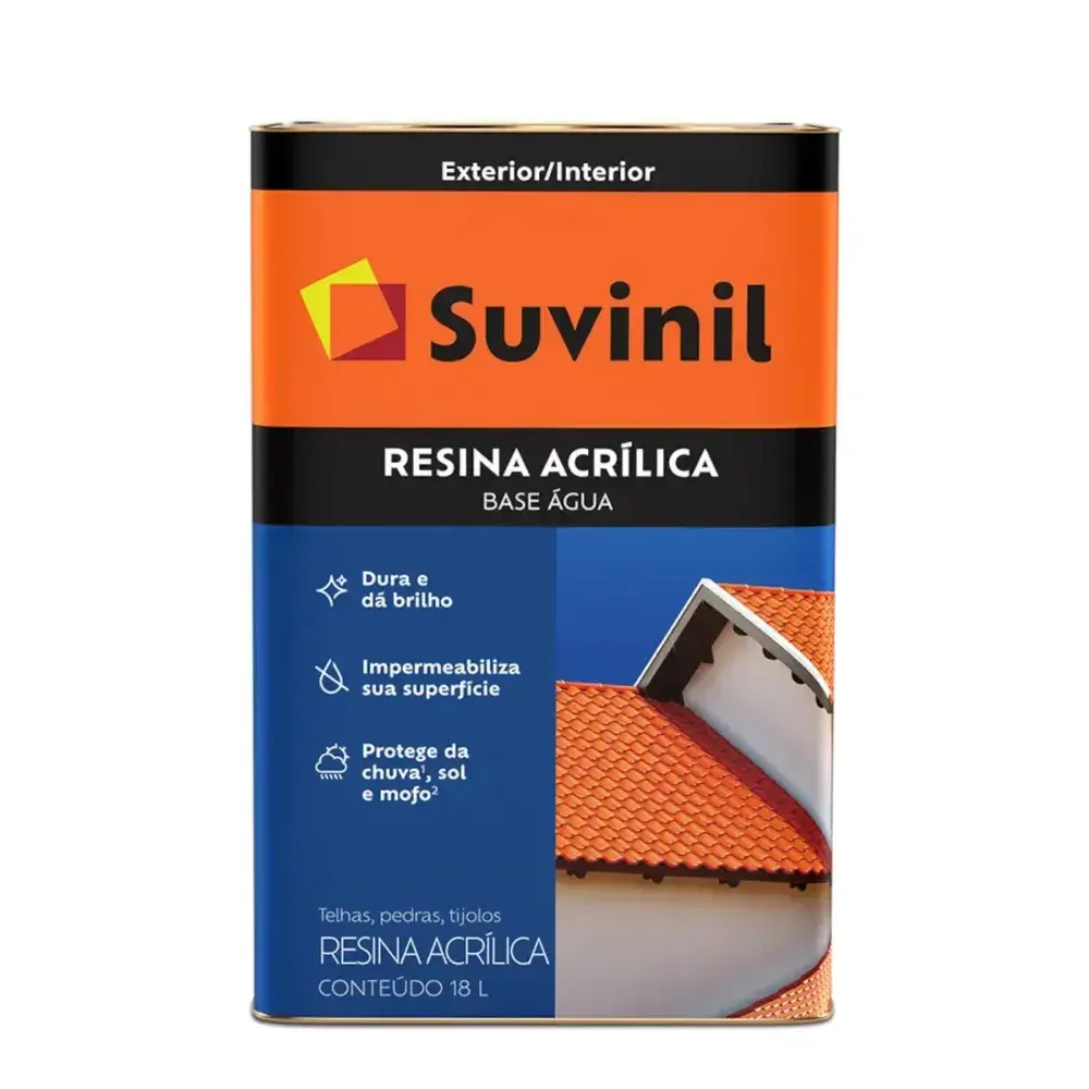 Resina acrílica base água vermelho oxido 18L Suvinil