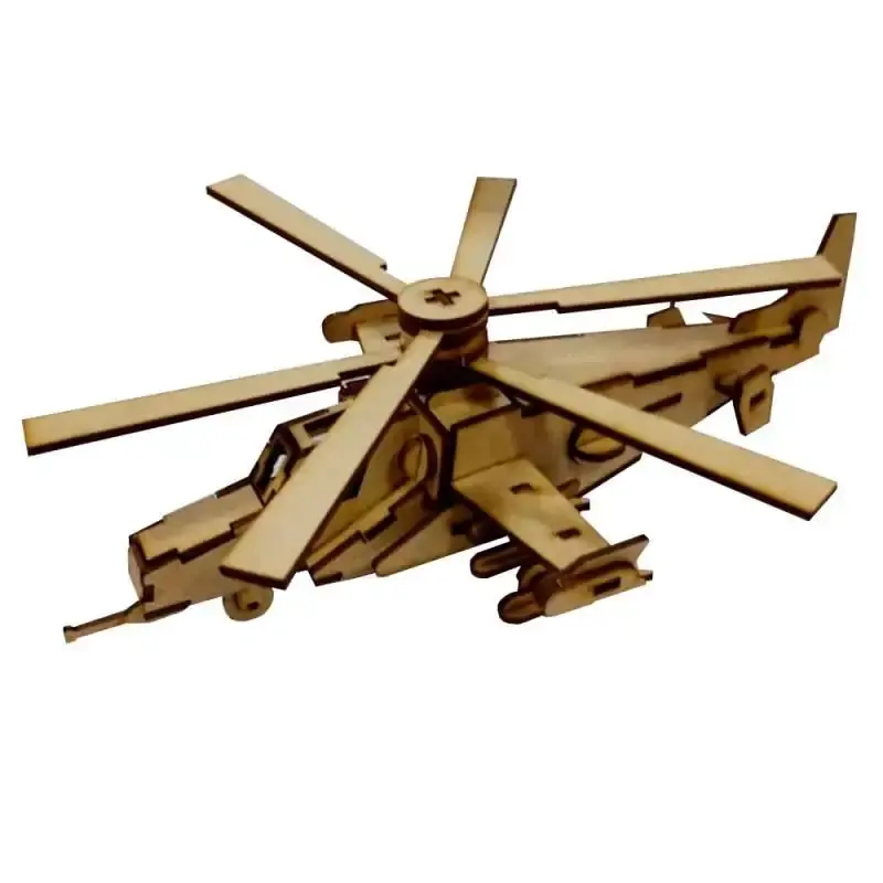 Quebra-cabeça 3D miniatura colecionável helicóptero em MDF Arte — fotografia de referência